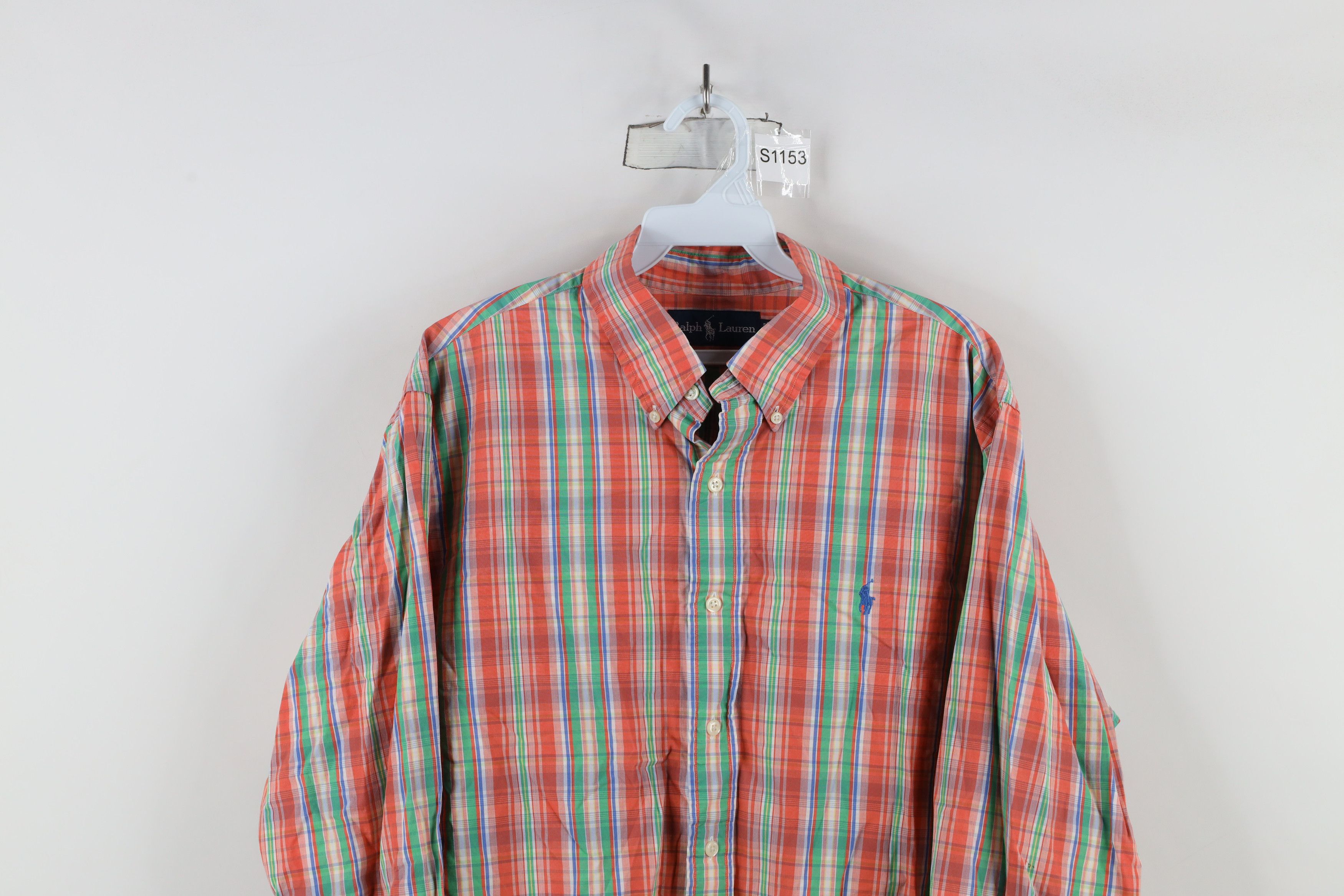Ralph Lauren × Vintage Vintage Ralph Lauren Faded Collared Button Down Shirt Plaid Size US XL / EU 56 / 4 - 2 Thumbnail