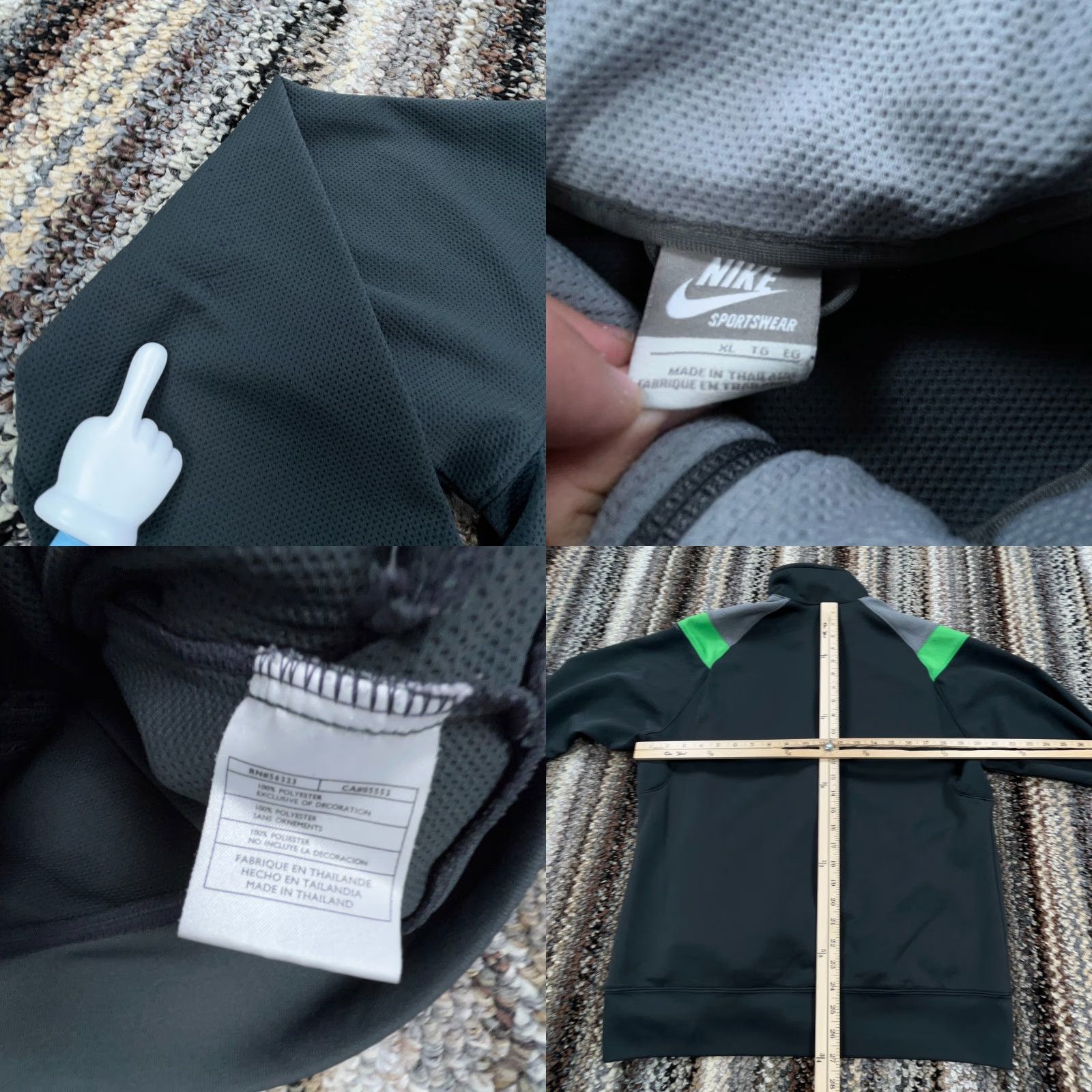 Nike VINTAGE Nike Sweatshirt Men XL Gray Green Fill Zip Jacket Performance Adult Y2K Size US XL / EU 56 / 4 - 8 Thumbnail