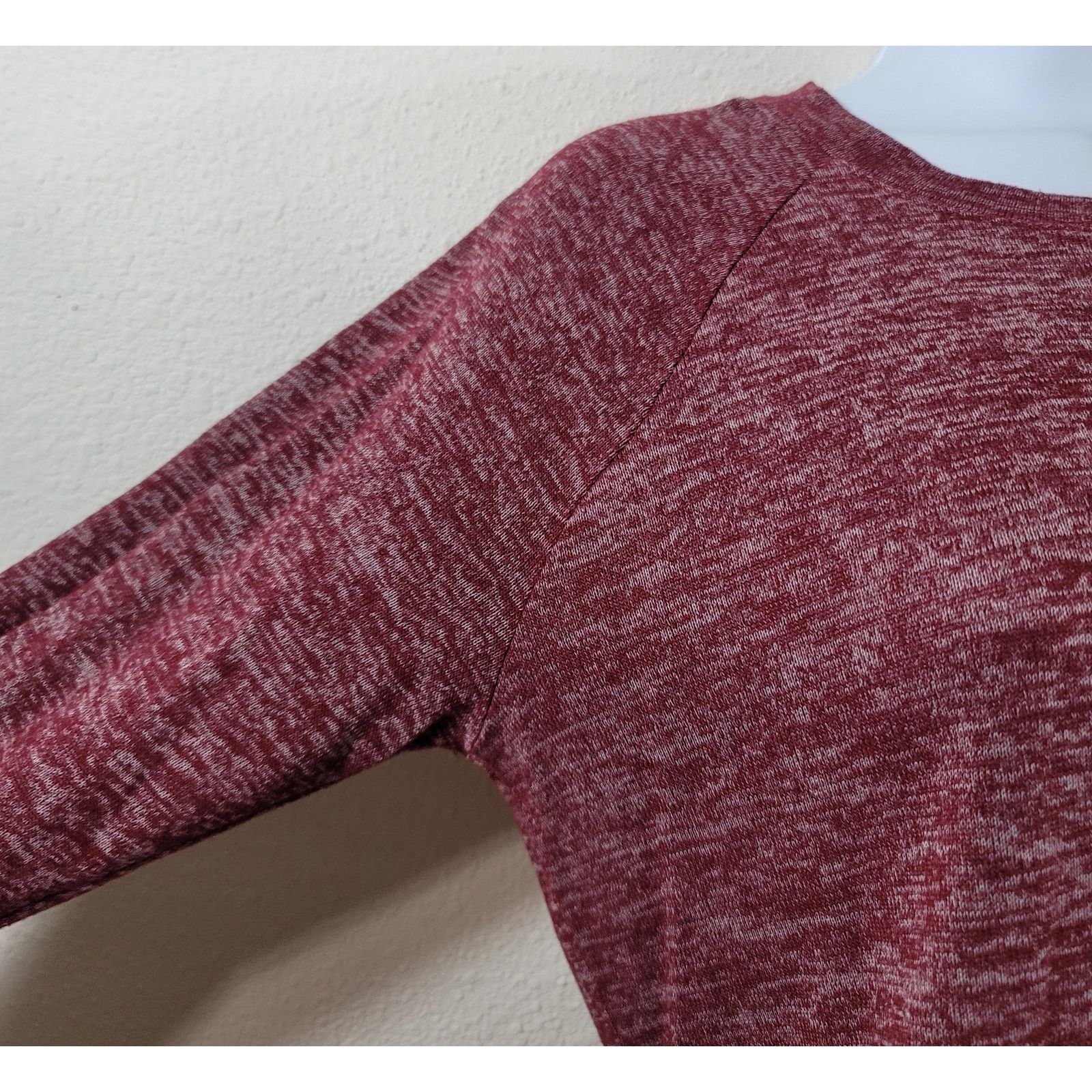 Hollister Hollister Burgundy White Marled Easy Tee Top XS Stretch Size XS / US 0-2 / IT 36-38 - 2 Thumbnail