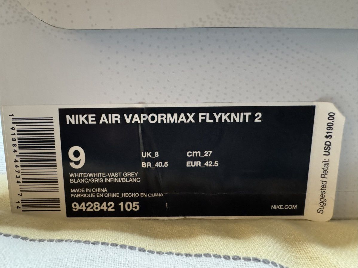 Nike Nike Air Vapormax Flyknit 2 “Pure Platinum” Size US 9 / EU 42 - 7 Thumbnail