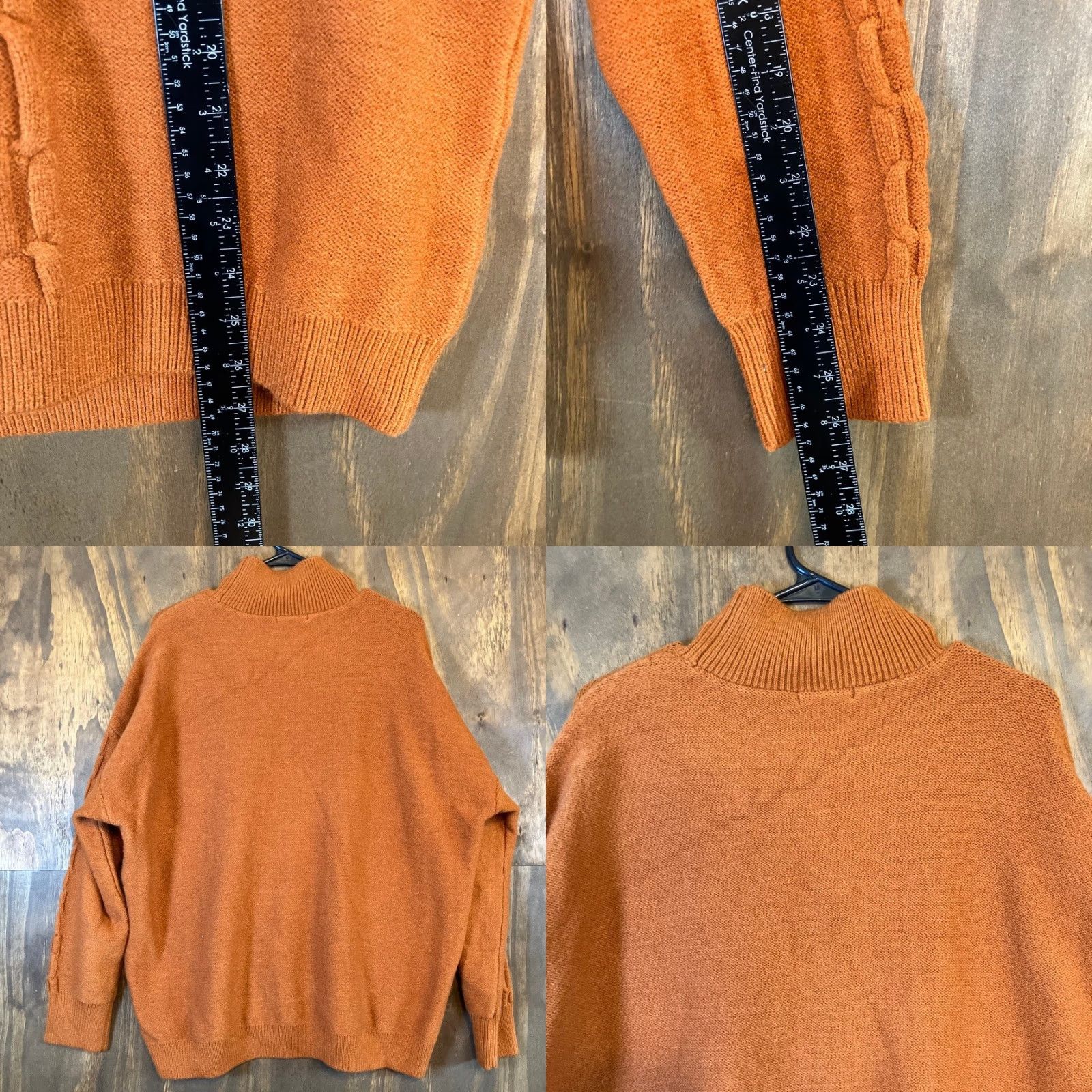 Calvin Klein Calvin Klein Womens Sweater Rust Orange Chain Link Mock Neck Long Sleeve XL Size XL / US 12-14 / IT 48-50 - 8 Thumbnail