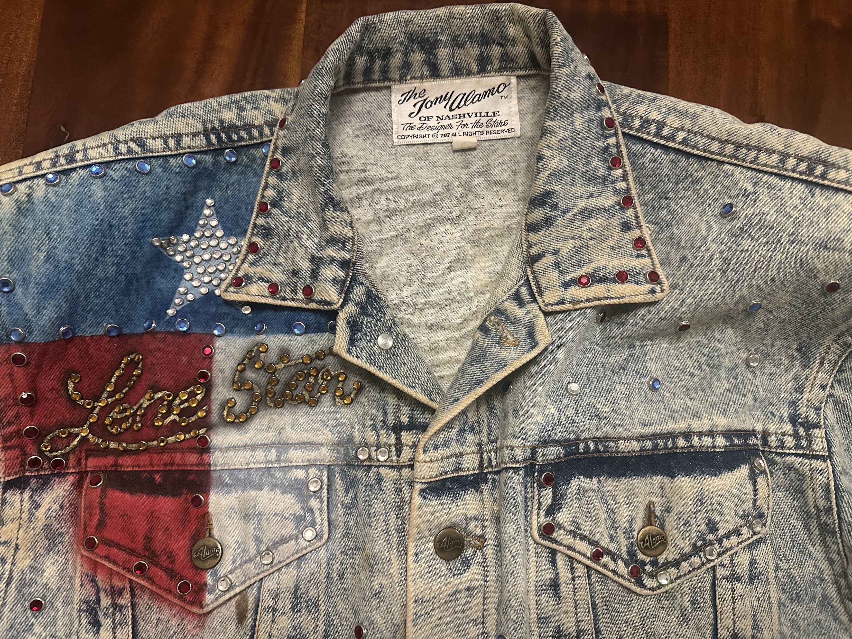 Other 1987 Tony Alamo of Nashville Texas Denim Jacket – Size L Size US L / EU 52-54 / 3 - 8 Thumbnail