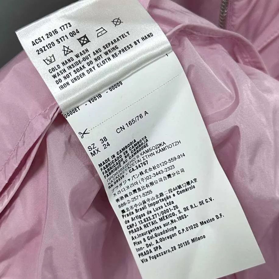 Prada PRADA Pink Triangle Logo Nylon Zip Jacket 38 99New Size XS / US 0-2 / IT 36-38 - 4 Thumbnail