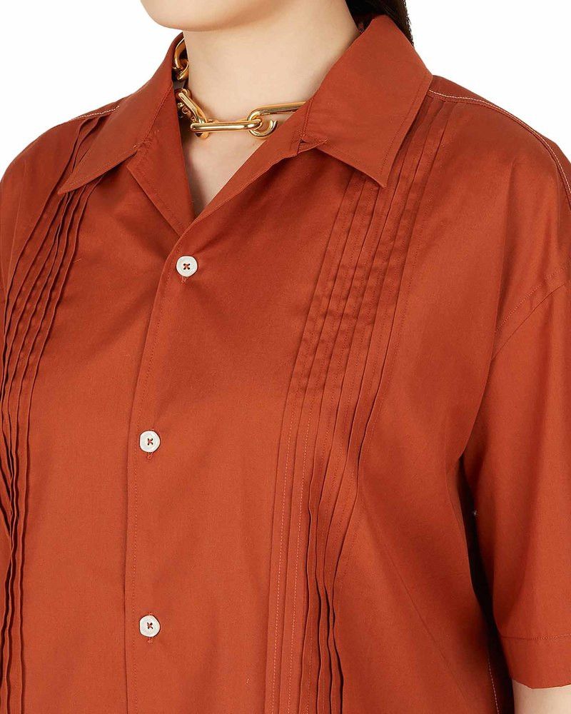 Marni o1y1125 Solid Color Shirt in Rust Size XL / US 12-14 / IT 48-50 - 2 Thumbnail