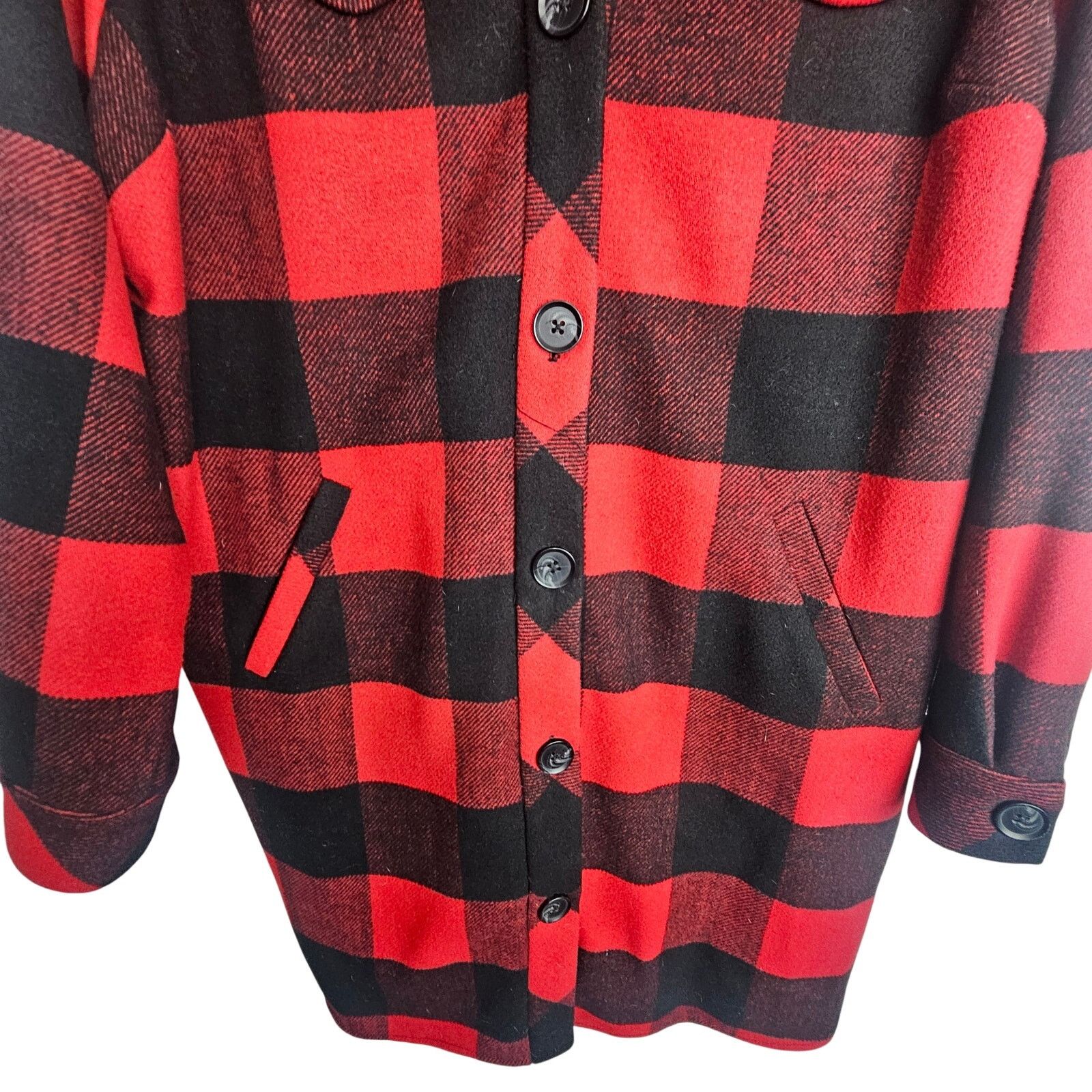 Torrid Torrid Womens Buffalo Plaid Wool Longline Shacket Size 0X Size XL / US 12-14 / IT 48-50 - 4 Thumbnail