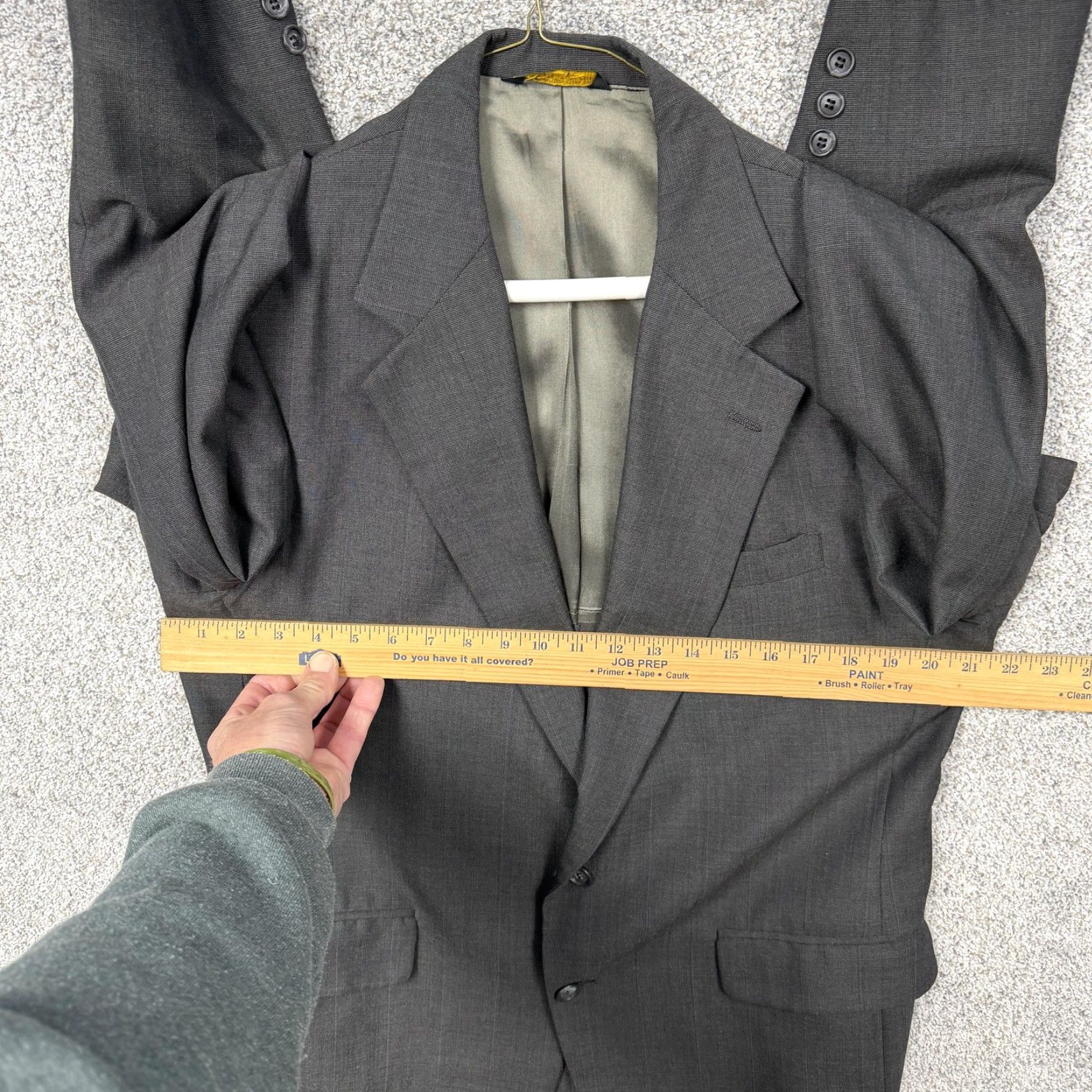 Vintage VINTAGE South Oak 2 Piece Suit Men's 43R Regular Dark Gray 37x29 Business Formal Notch Lapel 2 Button Vintage 80s-90s Size 46R - 5 Thumbnail