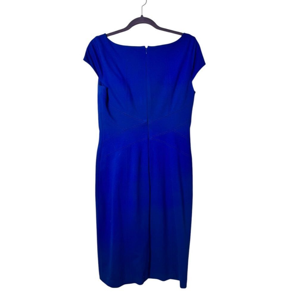 White House Black Market White House Black Market Women's Blue Ponte Cap Sleeve Sheat Size S / US 4 / IT 40 - 3 Thumbnail