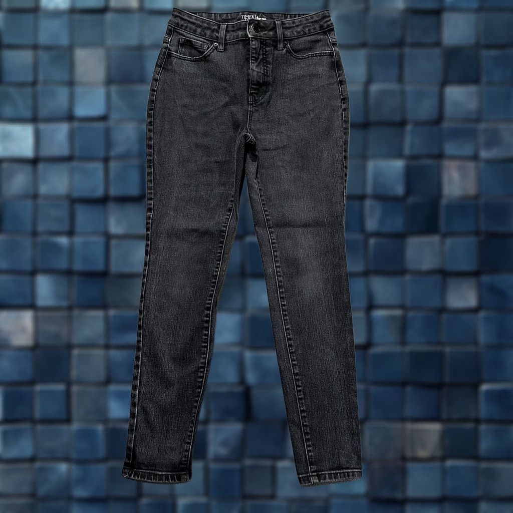 Vintage Time and Tru Jeans Womens Black Skinny Jeans Charcoal Wash Size 4 High Rise EUC Size 27" / US 4 / IT 40 - 1 Thumbnail