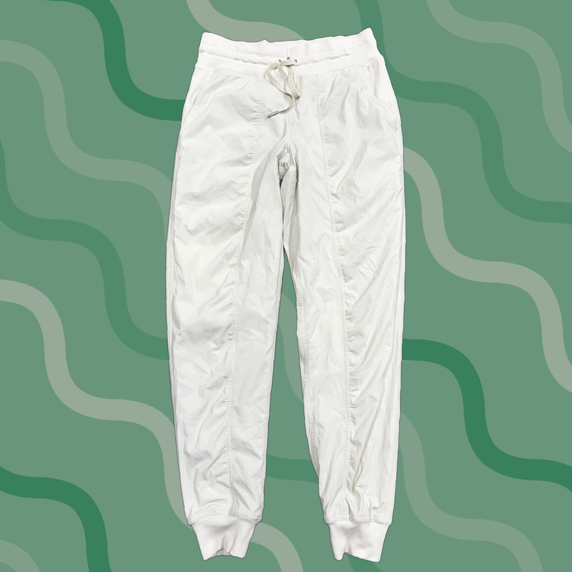 Lululemon VINTAGE Lululemon Jogger Pants Womens 4 White LW5ENPS Drawstring Ankle Cuff Athleisure Size 27" / US 4 / IT 40 - 1 Thumbnail