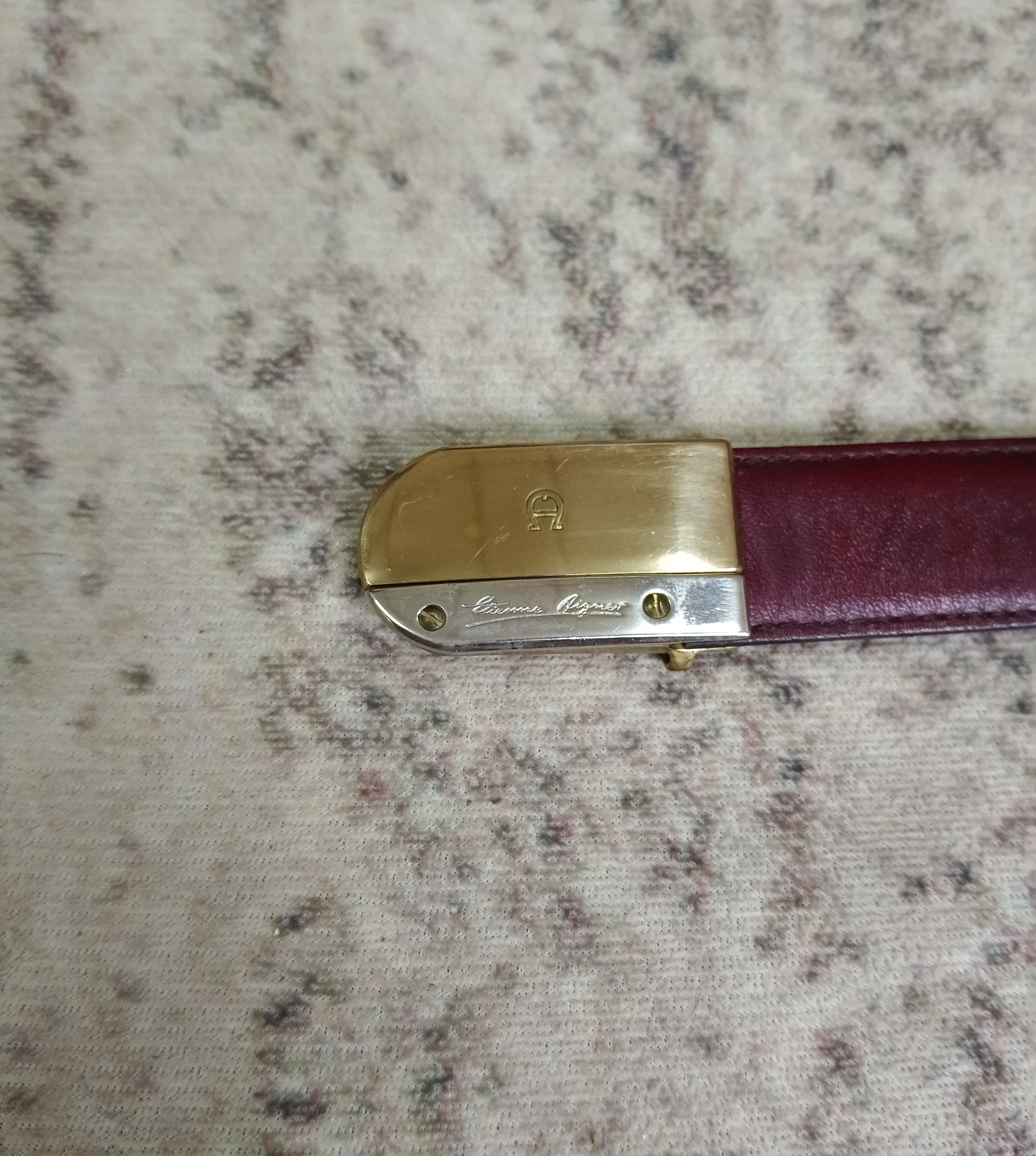Etienne Aigner ETIENNE AIGNER MEROON LEATHER BELT Size ONE SIZE - 4 Thumbnail