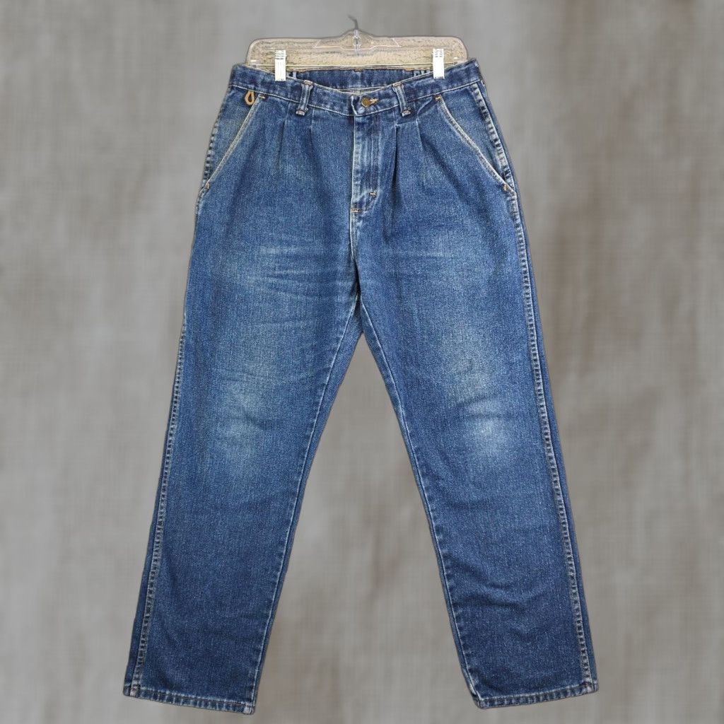 VINTAGE Wrangler Jeans Mens 33x30 Straight Fit Pleated Denim