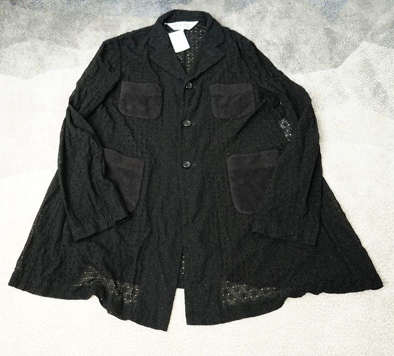 Comme des Garcons Comme des Garcons Rayon openwork embroidered jacket coat Size S / US 4 / IT 40 - 1 Thumbnail