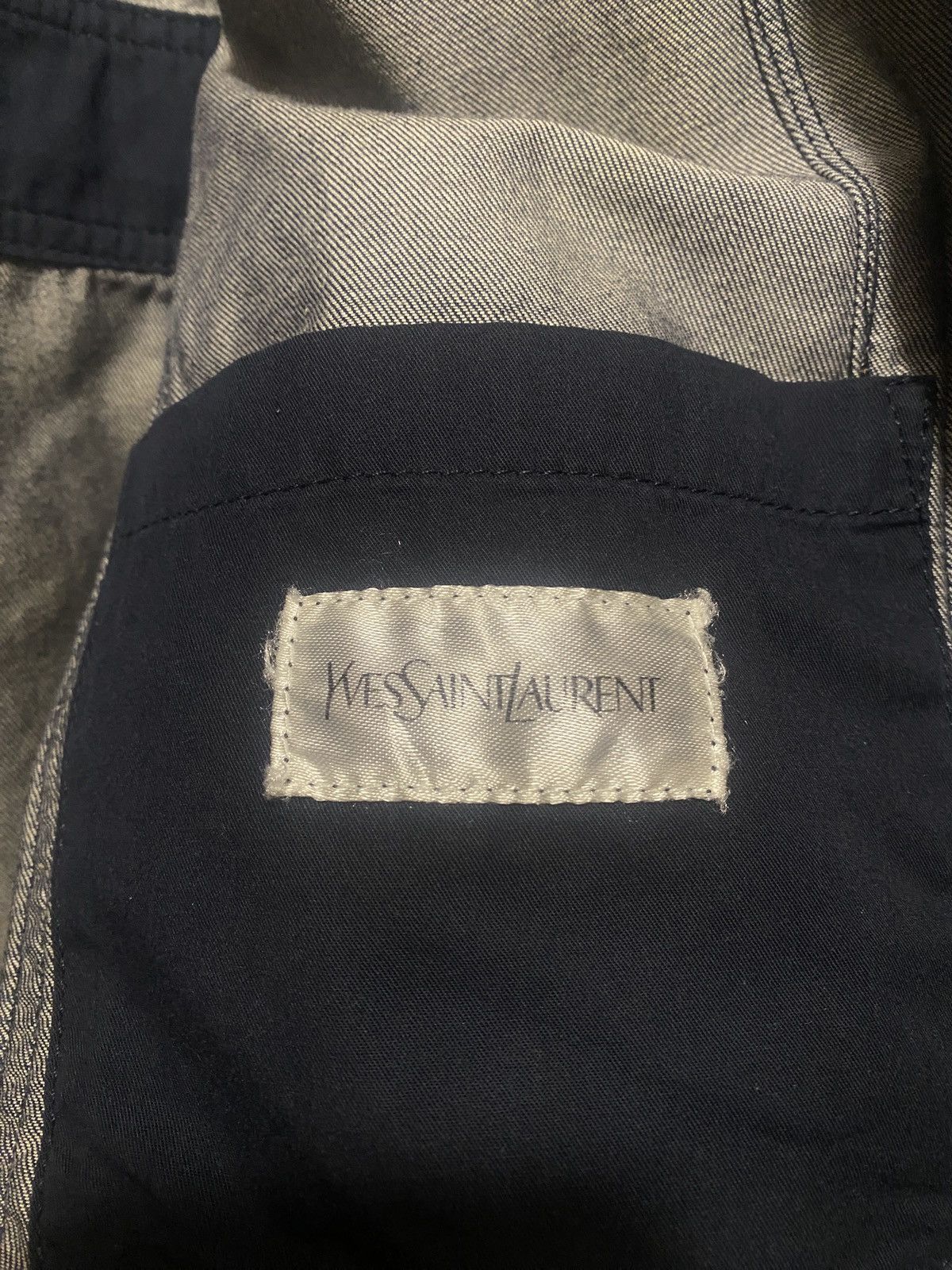 Yves Saint Laurent Yves saint laurent ultra rare jeans denim blazer Size US L / EU 52-54 / 3 - 3 Thumbnail