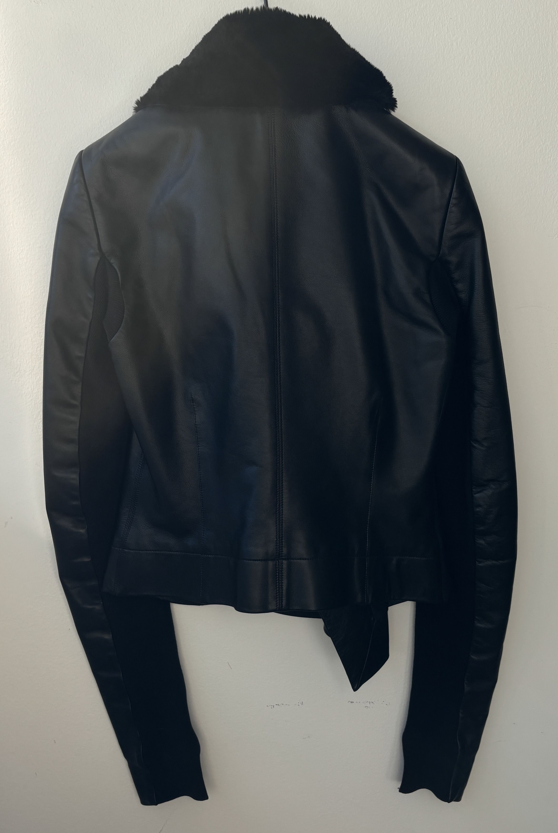 Rick Owens Rick Owens Black Lambskin&Fur Classic Biker Jacket IT38 Size XS / US 0-2 / IT 36-38 - 11 Thumbnail