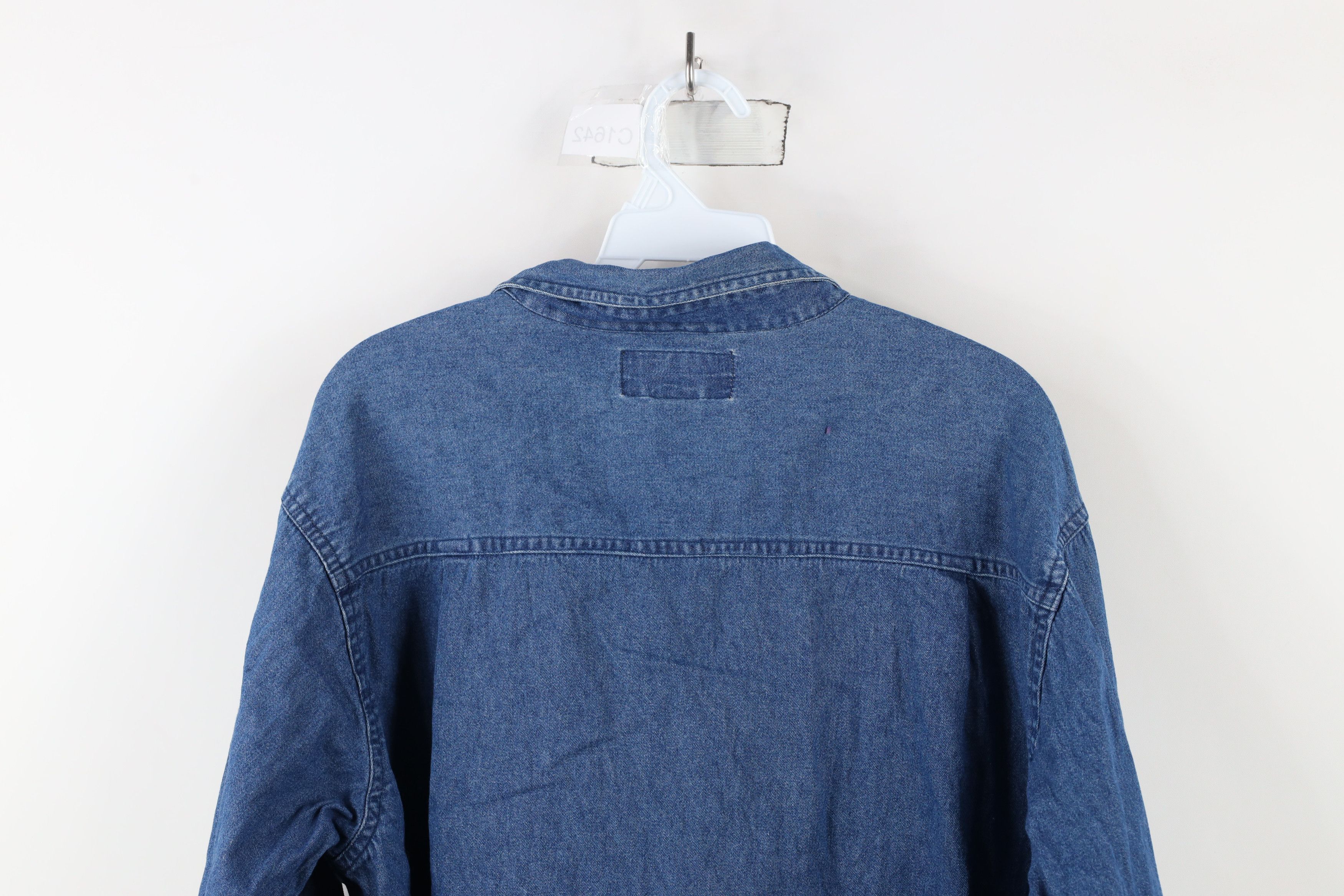 Vintage Vintage 90s Streetwear Flower Denim Jean Button Shirt Size XL / US 12-14 / IT 48-50 - 12 Thumbnail
