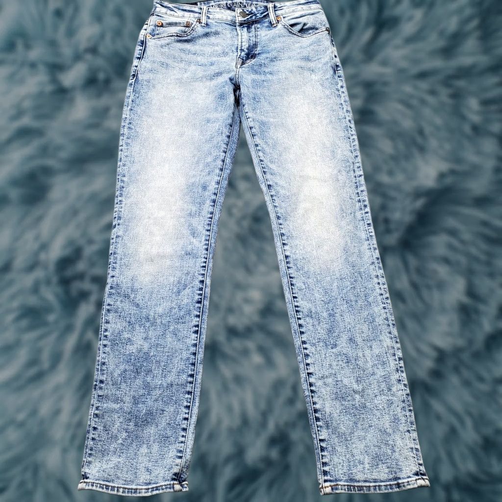 American Eagle Outfitters American Eagle Outfitters Straight Jeans Men 30/34 Blue Denim Slim Fit Acid Wash Size US 30 / EU 46 - 1 Thumbnail