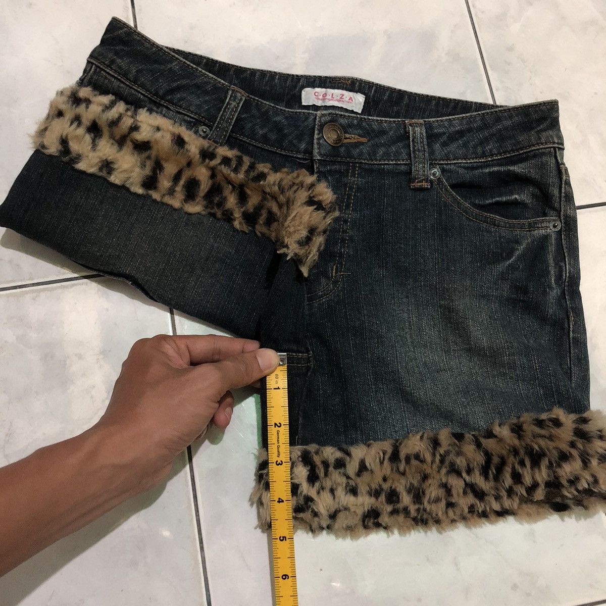 Vintage Colza Japanese Brand Y2k Leopard Fur Faux Sexy Hotpants Size 31" - 15 Thumbnail
