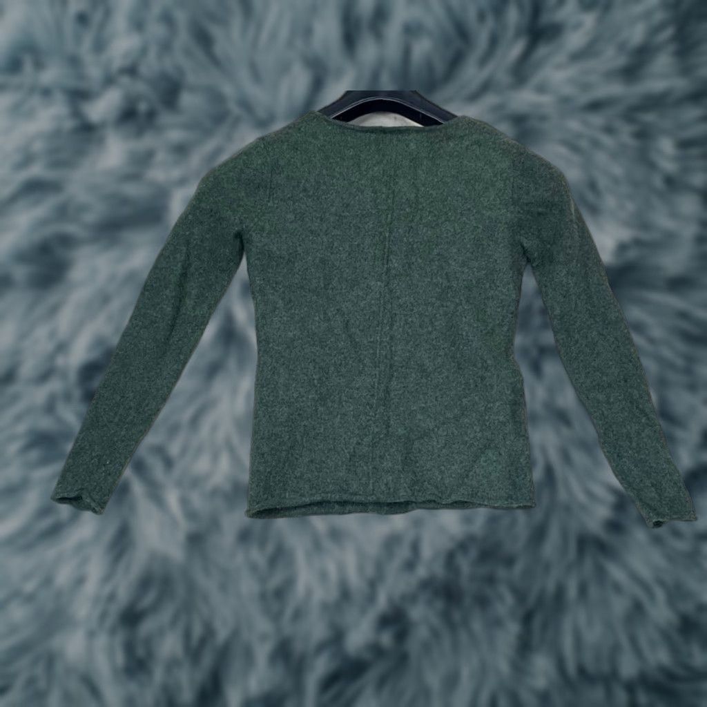 Vintage Sutton Studio Women’s Sweater V-Neck Cashmere XS-S Dark Olive Green Pullover Size XS / US 0-2 / IT 36-38 - 1 Thumbnail