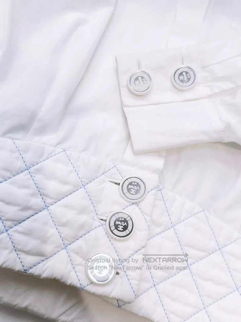 Chanel Chanel Cruise series white long-sleeved short diamond chec Size XXS / US 00 / IT 34 - 3 Thumbnail
