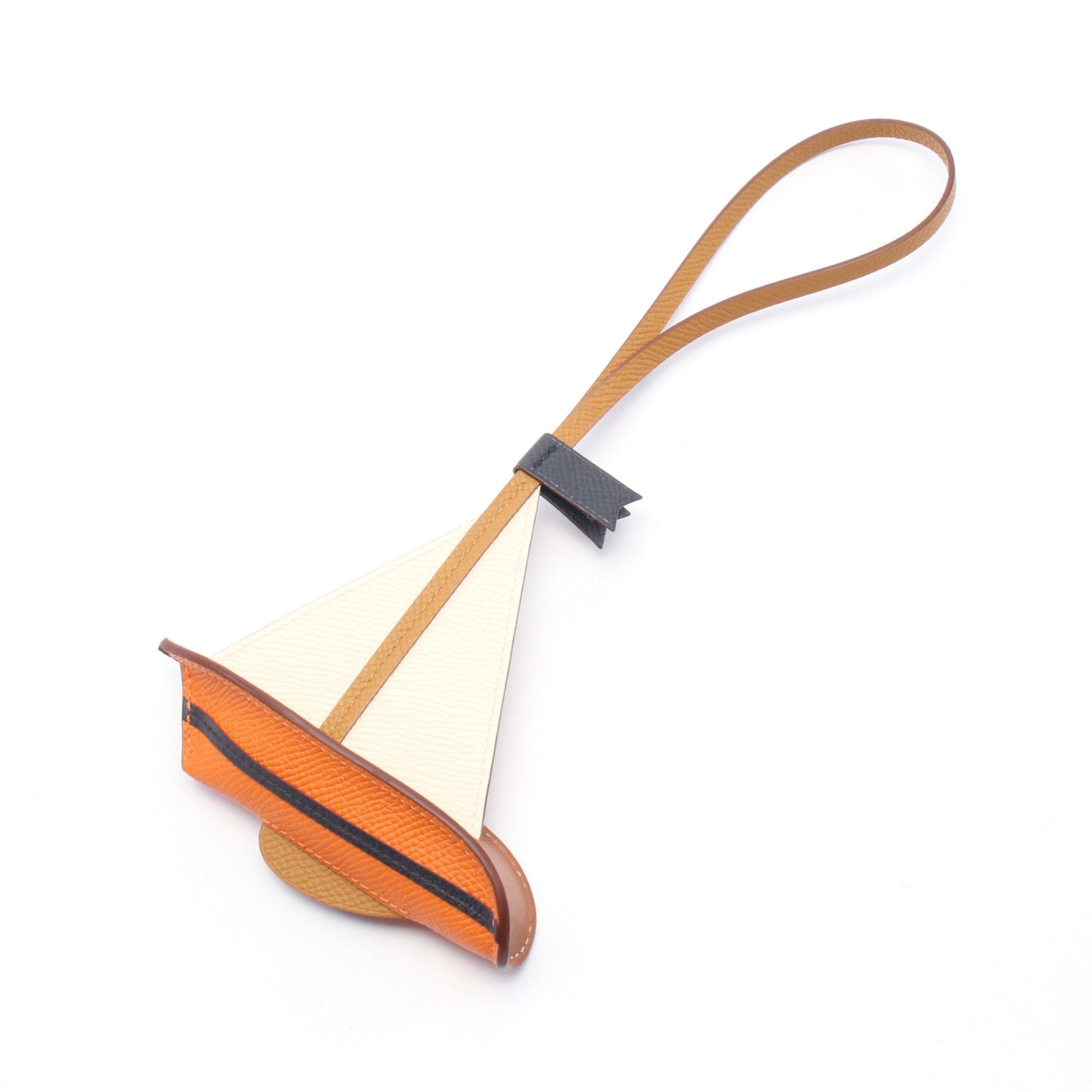 Hermes Hermes Sail 24 Orange Caramel Nata Blue Indigo Bag Charm Veau Epsom Barenia Brown Light Multicolor B Stamp Size ONE SIZE - 1 Thumbnail