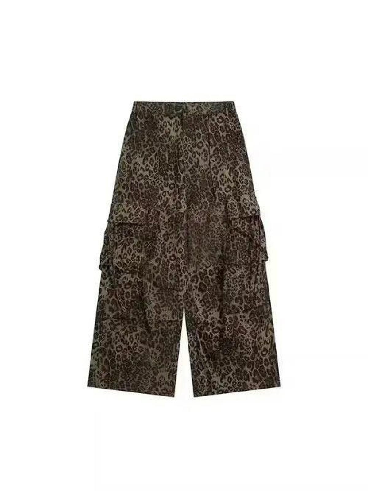 Japanese Brand Leopard Baggy Wide Leg Pants Size 30" / US 8 / IT 44 - 4 Thumbnail