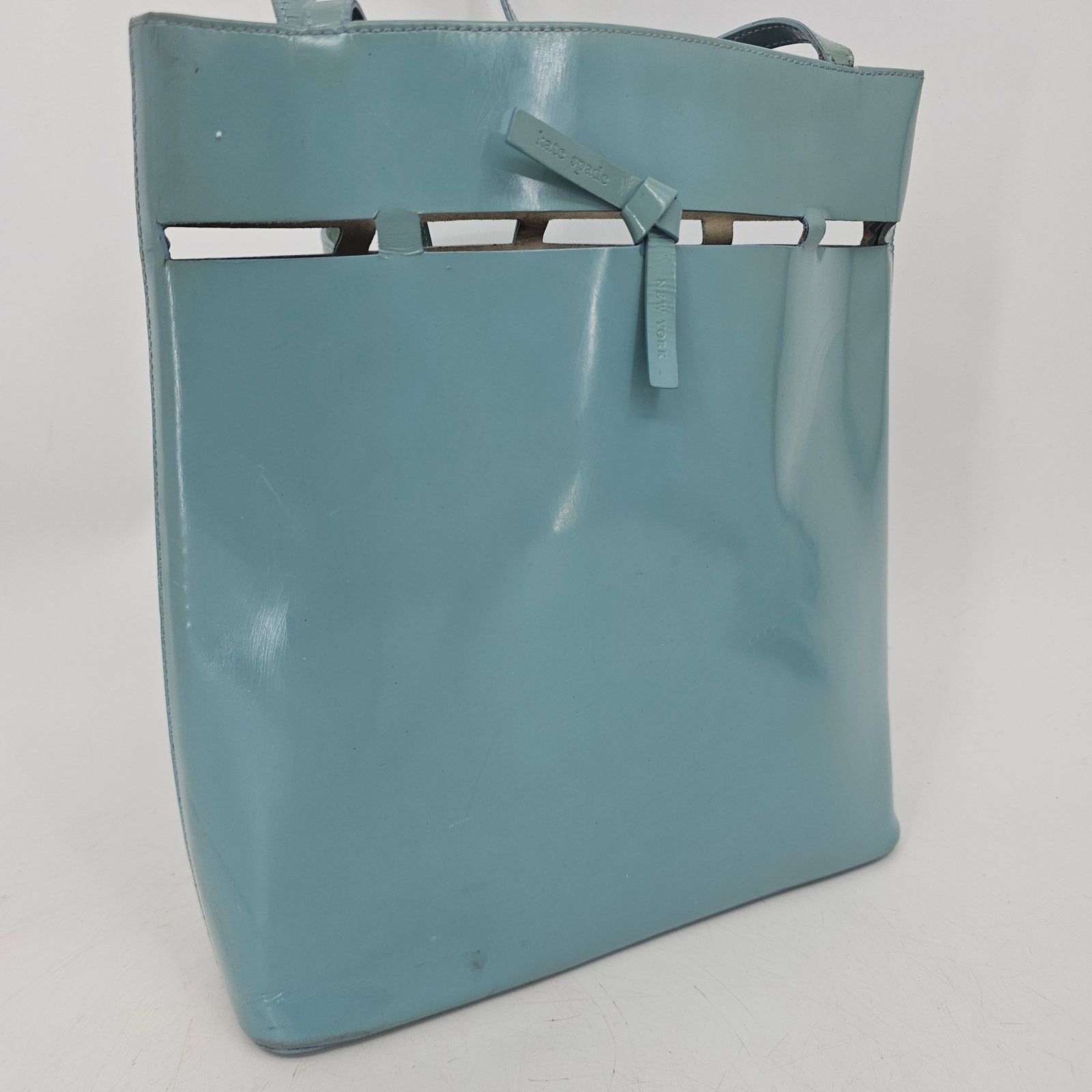Kate Spade Vtg Kate Spade Robinegg Blue Patent Leather Bucket Tote Bag Size ONE SIZE - 2 Thumbnail