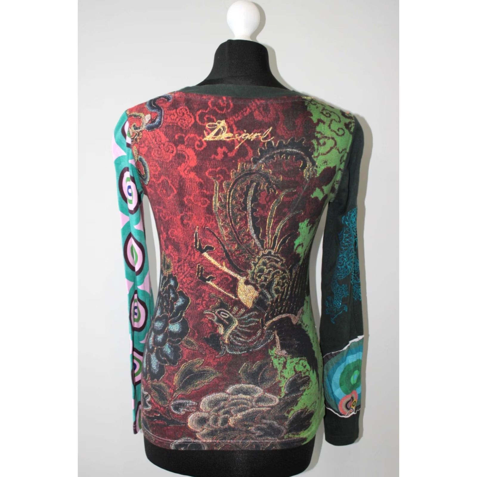Desigual Desigual Womens Shirt Jumper M Multicoloured Crew Neck Pullover Size M / US 6-8 / IT 42-44 - 3 Thumbnail