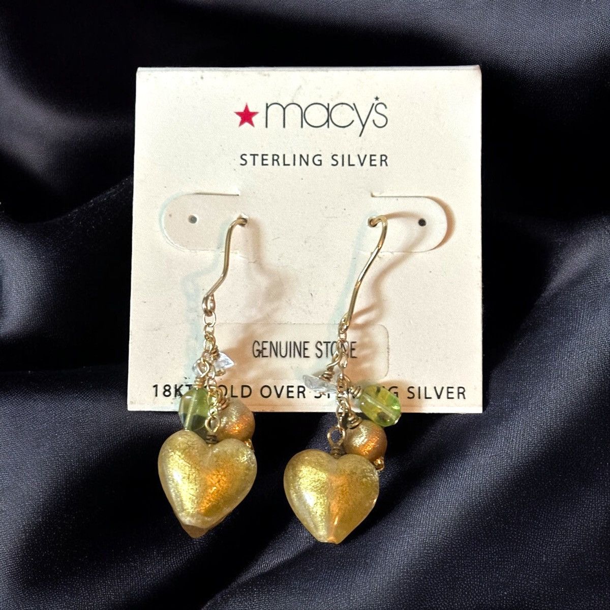 Macys Macy’s 18K plated sterling silver dangle heart earrings Size ONE SIZE - 1 Thumbnail