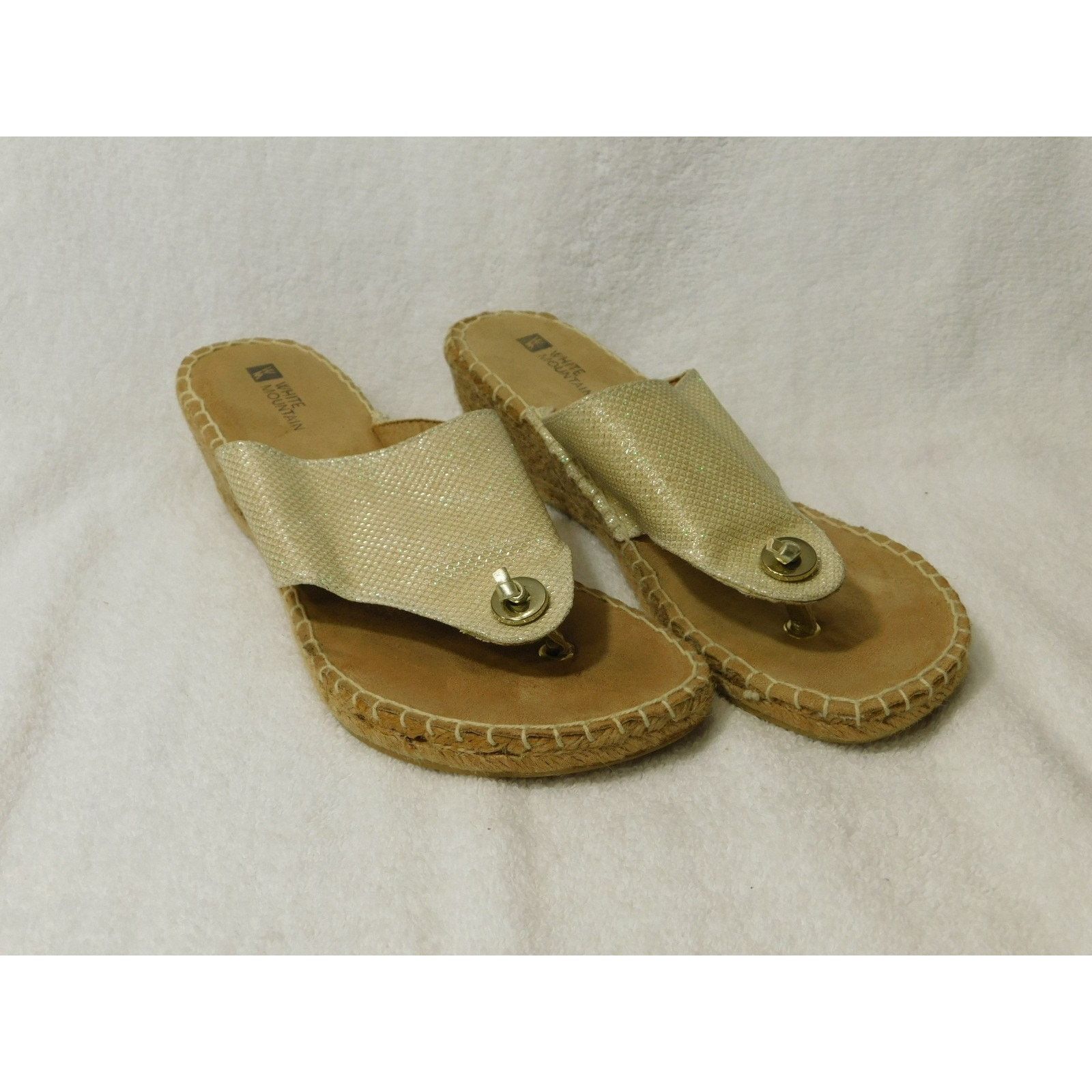 Other White Mountain Light Gold Wedge Heel Sandle Shoes - 7.5 M Size US 7.5 / IT 37.5 - 1 Thumbnail
