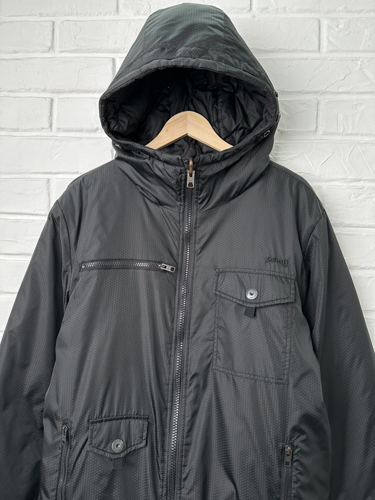 Schott SCHOTT Reversible Multipocket Quilted Hooded Jacket Size US XXL / EU 58 / 5 - 5 Thumbnail