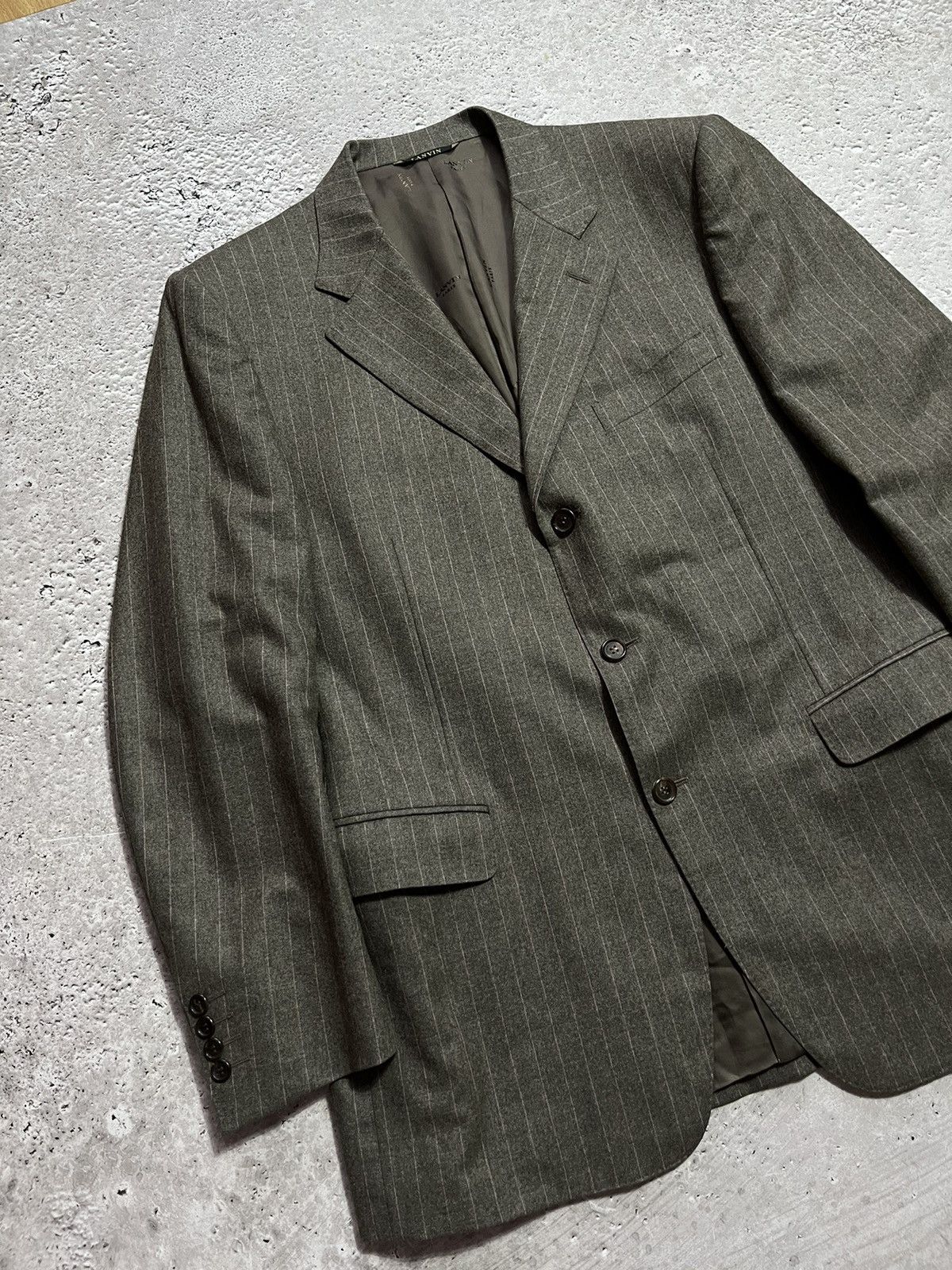 Lanvin × Vintage Vintage Lanvin Classique Brown Wool Blazer Coats Jacket Size US L / EU 52-54 / 3 - 3 Thumbnail