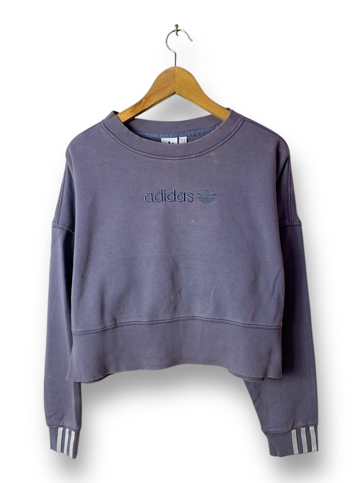 Adidas 🔥Adidas Vintage Style Cropped Sweatshirt Pullover Sweater Size M / US 6-8 / IT 42-44 - 1 Thumbnail