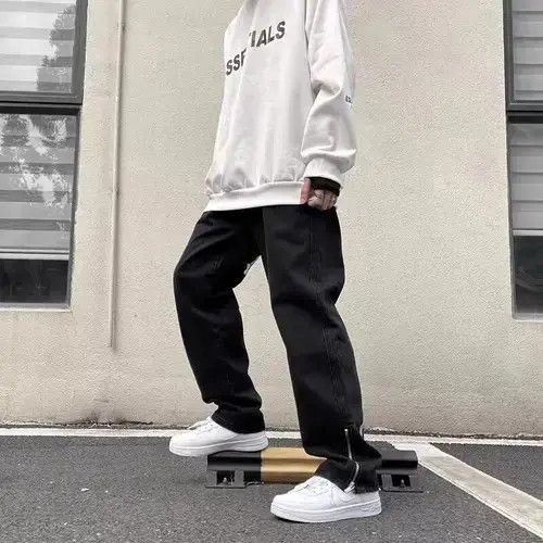 Japanese Brand × Jean Black retro embroidered straight leg loose fit jeans Size US 32 / EU 48 - 3 Thumbnail