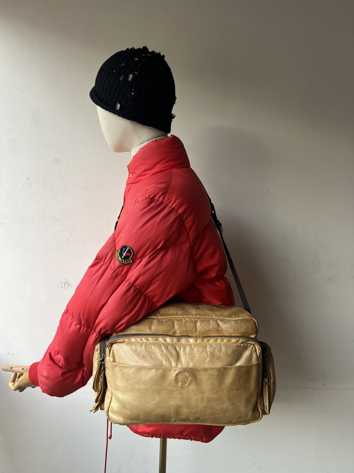 Leather LINK-KU Japan Stains Patina Horse Leather Messenger Bag Size ONE SIZE - 3 Thumbnail