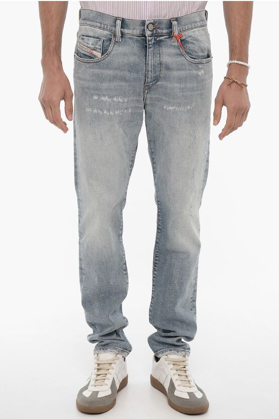 image of Diesel Mid Waist 2019 D Strukt Slim Fit Jeans 16Cm L.32 in Blue, Men's (Size 33)