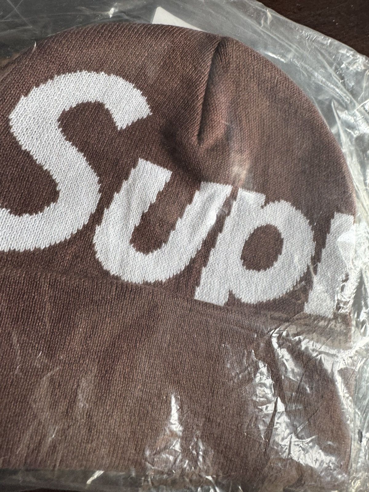 Supreme Supreme Big Logo Beanie Brown Size ONE SIZE - 2 Thumbnail