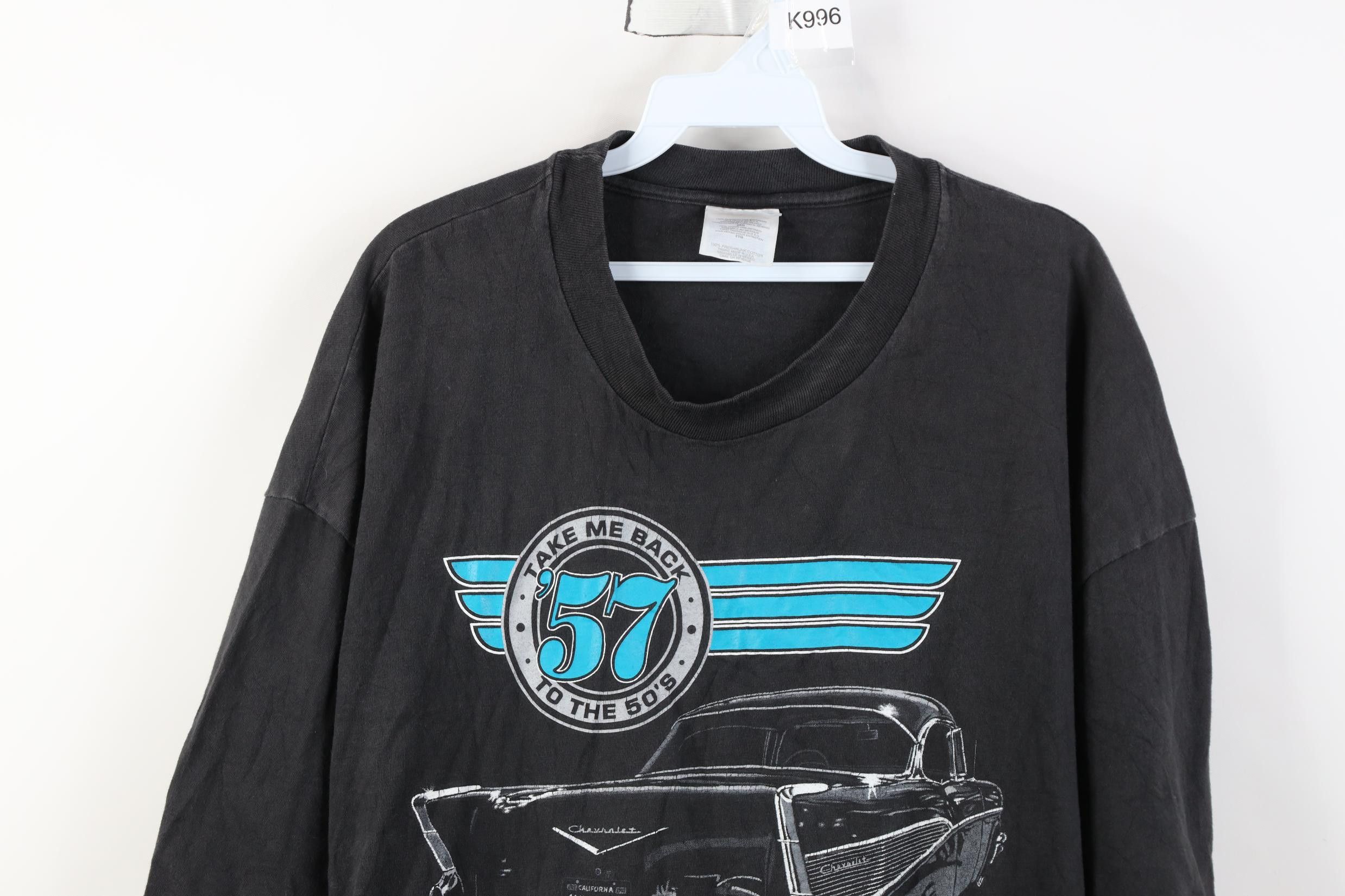 Vintage Vintage 90s 1950s Chevrolet Bel Air Car Short Sleeve T-Shirt Size US XXL / EU 58 / 5 - 2 Thumbnail
