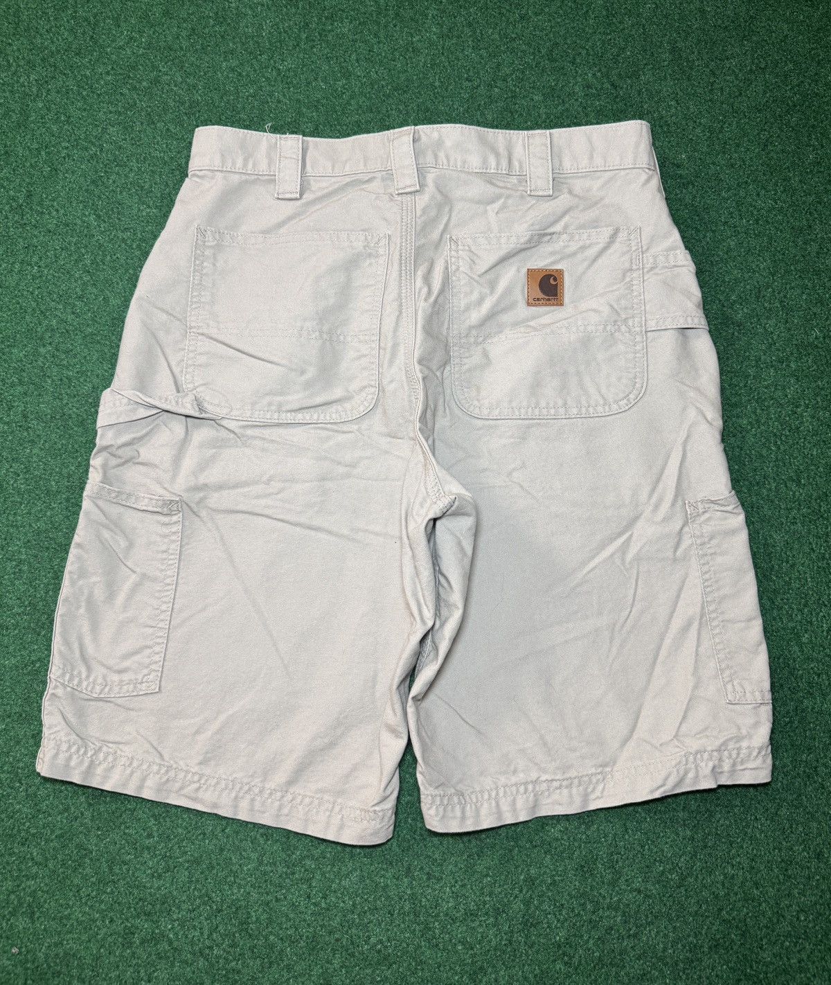 Carhartt Y2K Carhartt Biege Baggy Grunge 12” Carpenter Shorts Size US 33 - 1 Thumbnail