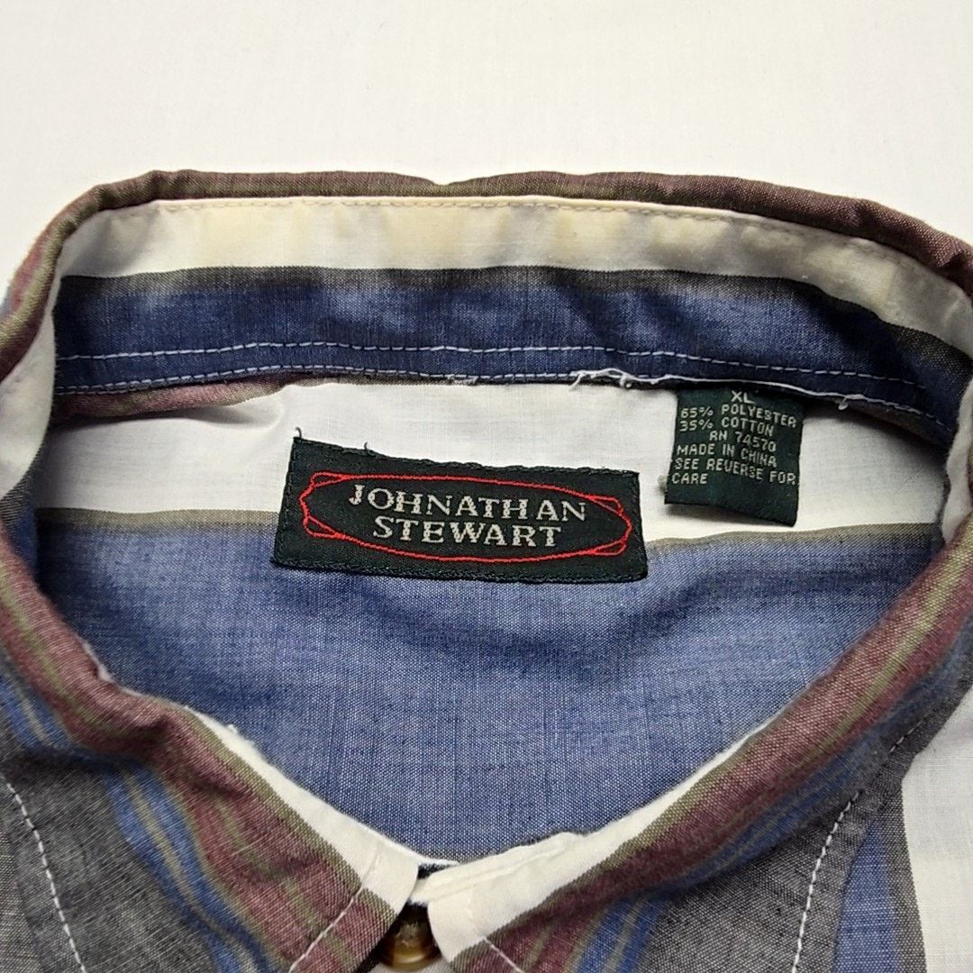 Other Vintage Johnathan Stewart Striped Shirt Blue Mens XL Size US XL / EU 56 / 4 - 6 Thumbnail