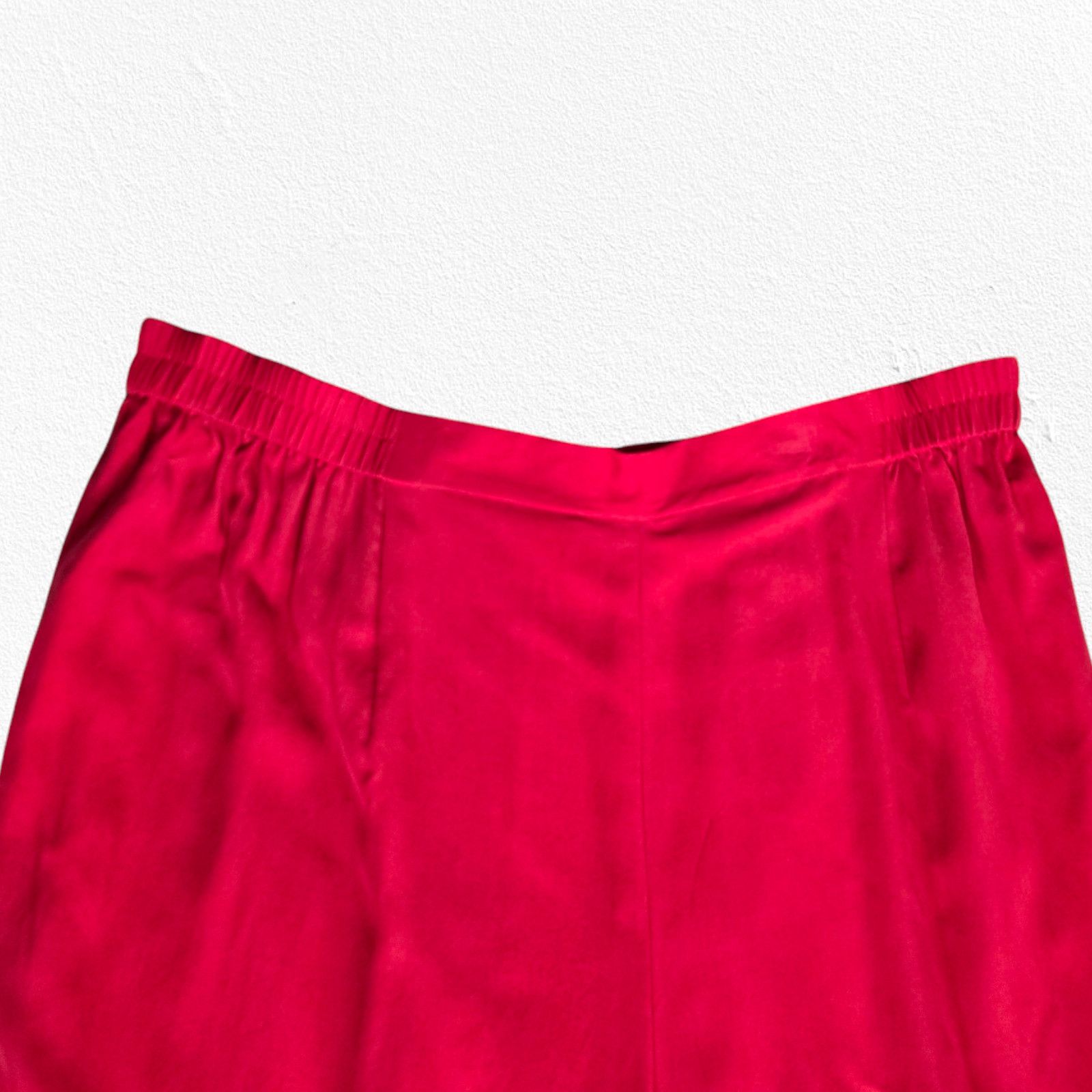 Vintage Vintage Red Silk Floral Embroidery Capri Pants Size 14 Size 36" / US 14 / IT 50 - 3 Thumbnail