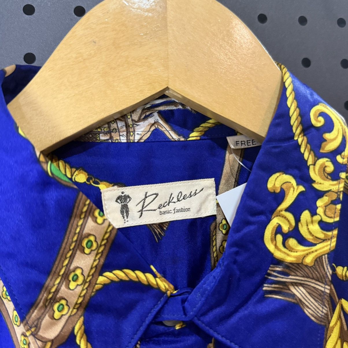 Japanese Brand Reckless japan luxury chain crest silk button up Size US XL / EU 56 / 4 - 7 Thumbnail
