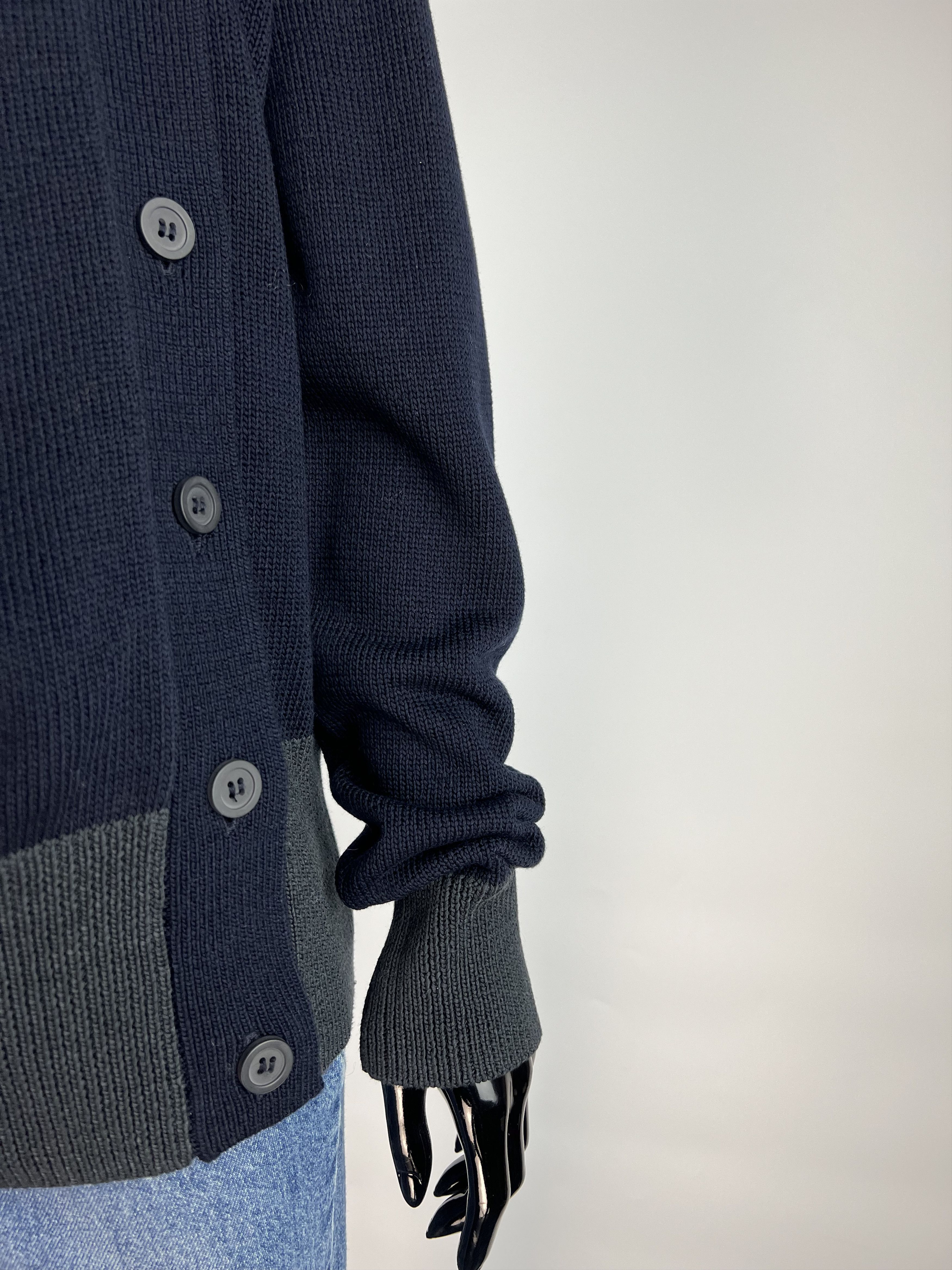 Cos COS Women's Navy Blue Gray Button Sweater Size M Size M / US 6-8 / IT 42-44 - 3 Thumbnail