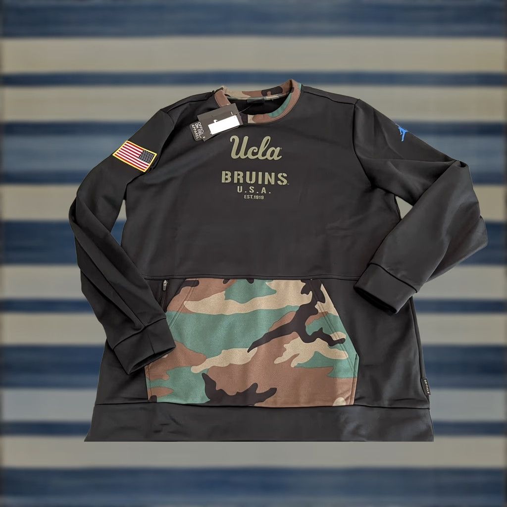Jordan Brand NWT Nike Jordan UCLA Bruins Football Jumpman Sweater USA Flag Black Camo Mens XL Size US XL / EU 56 / 4 - 1 Thumbnail