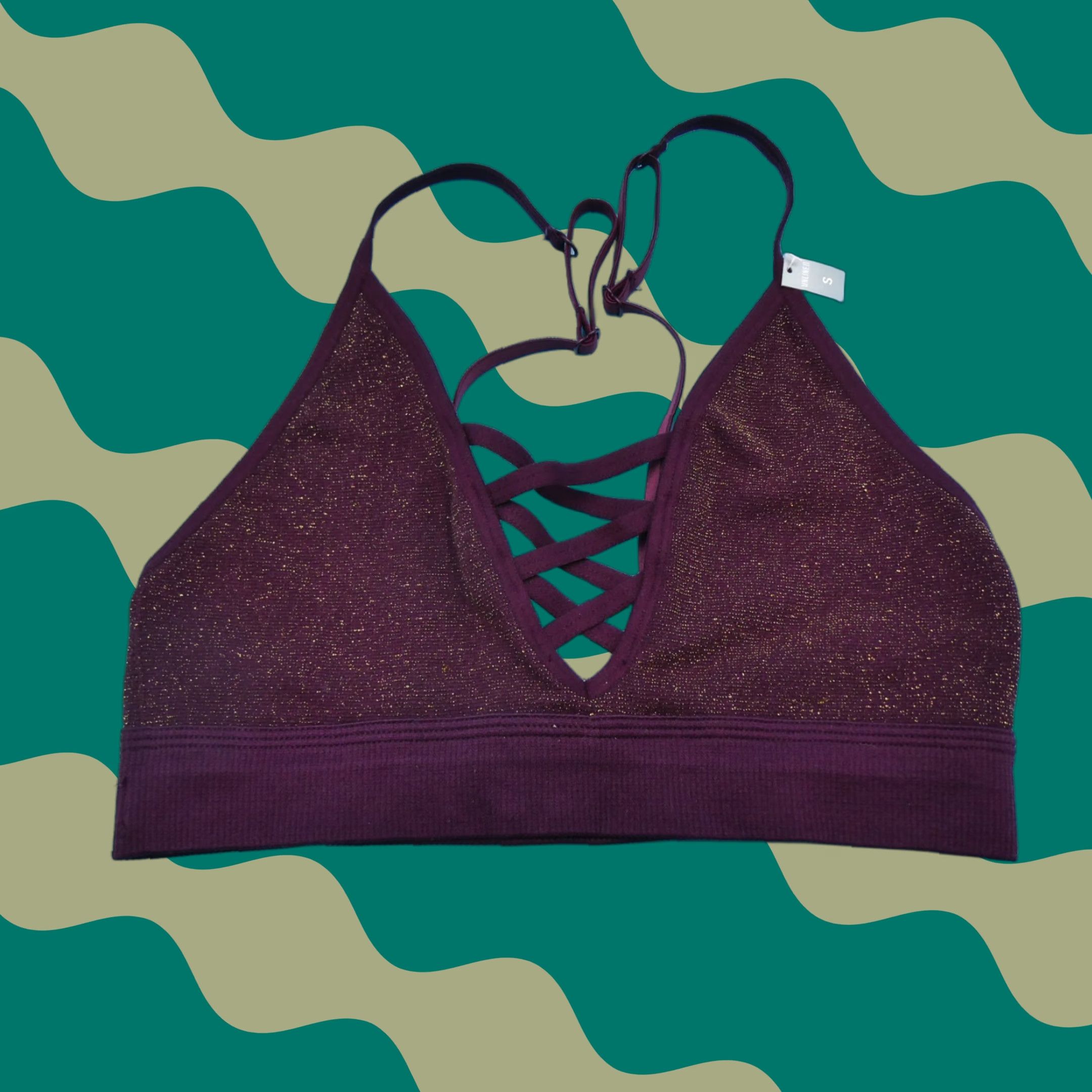 Victoria's Secret Bralette Bra S Purple Wireless Shimmer Lingerie Pullover VS Womens Boys? (No adjust)