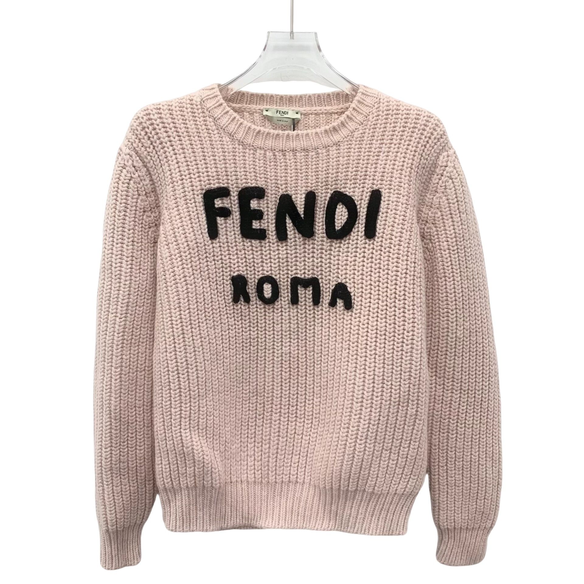 Fendi Fendi Pink Logo Wool Knit Sweater IT 40 Size S / US 4 / IT 40 - 1 Thumbnail