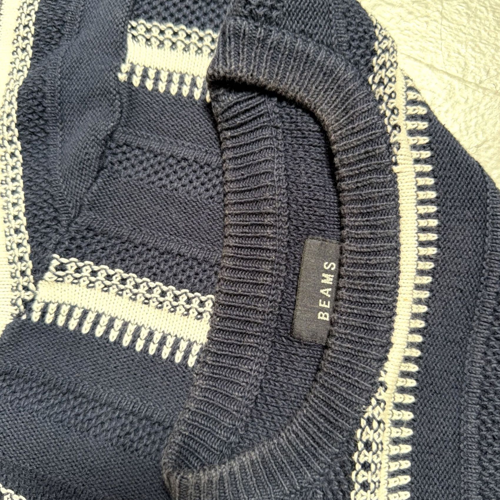 Vintage Beams Japan Heavy Stripe Border Knit Jersey T-Shirt Large Size US L / EU 52-54 / 3 - 6 Thumbnail