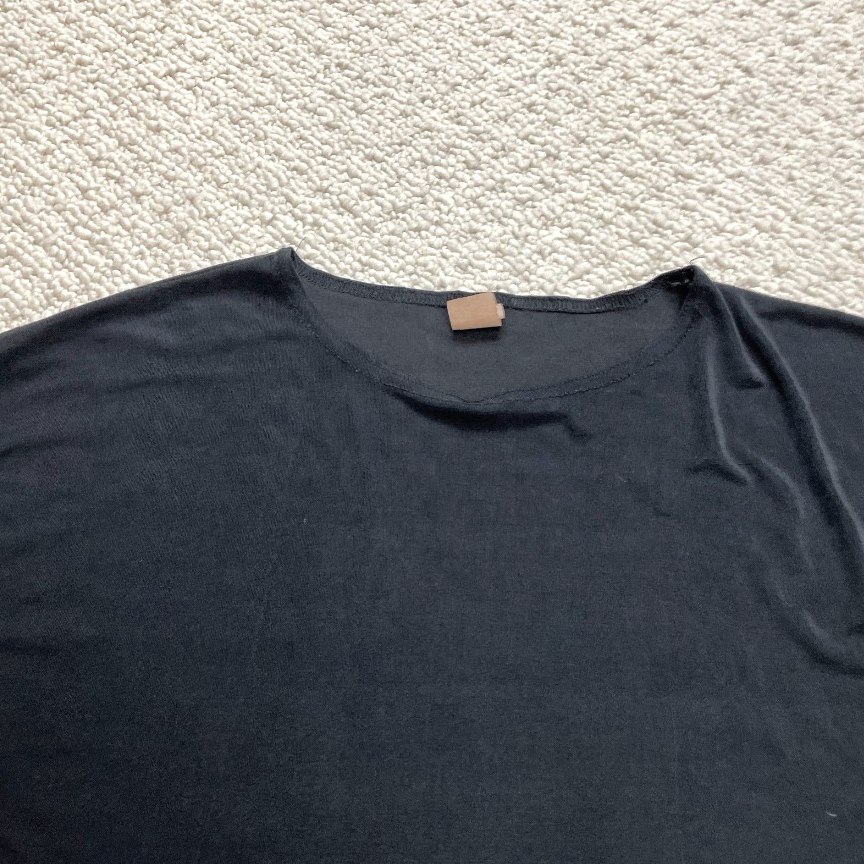 Vintage Unbranded T Shirt Top Womens 4XL Black Solid Short Sleeve Stretch Casual Basic Size XXL / US 16-18 / IT 52-54 - 6 Thumbnail