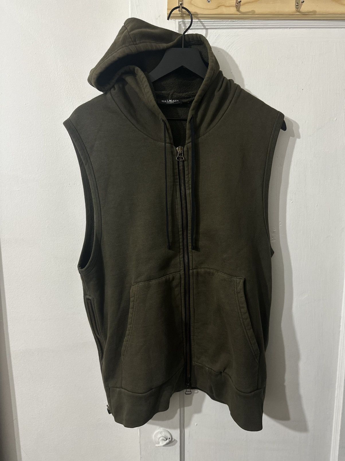 Balmain S/S10 Olive Gilet Hoodie *Rare* Size US M / EU 48-50 / 2 - 1 Thumbnail