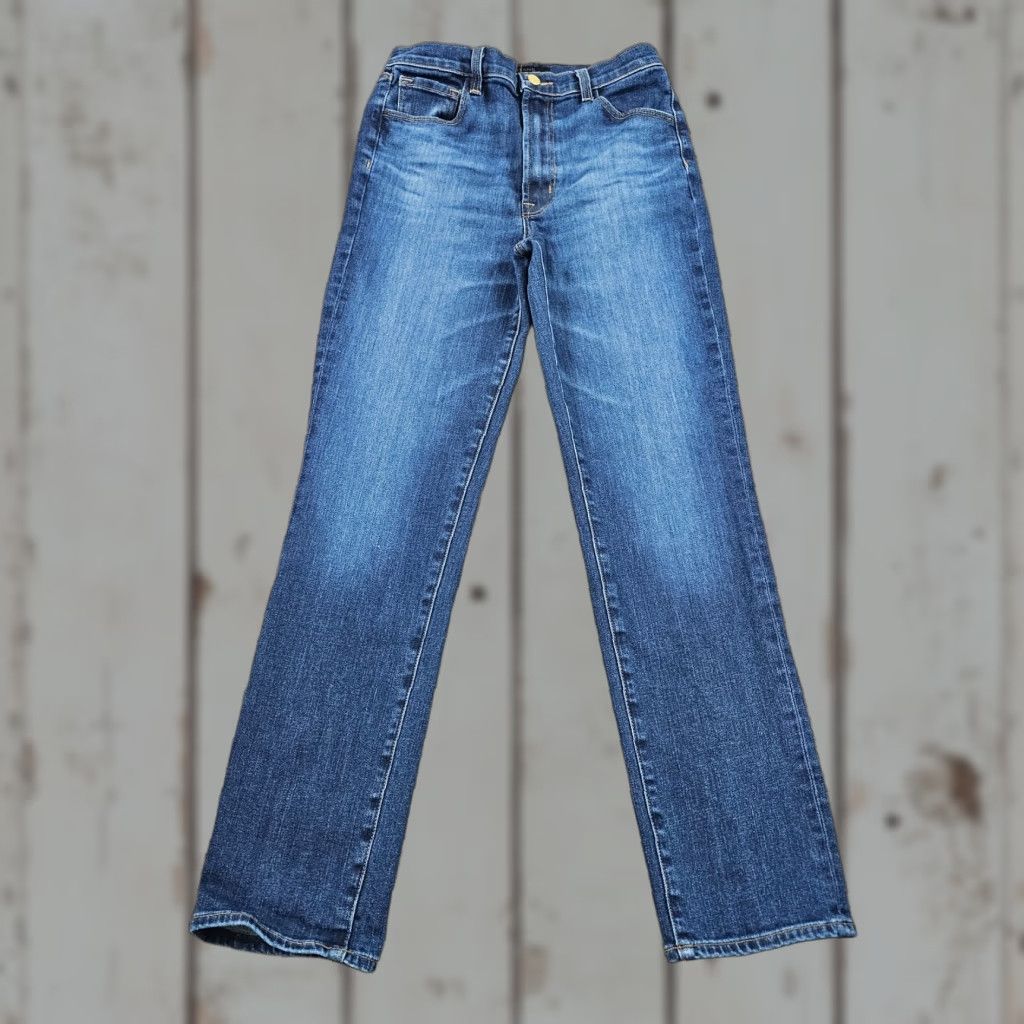 J Brand J Brand Jeans Womens 27 Slim Fit Mid Rise Stretch Dark Denim Straight Teagan 25x28 Blue Size 25" / US 0 / IT 36 - 1 Thumbnail