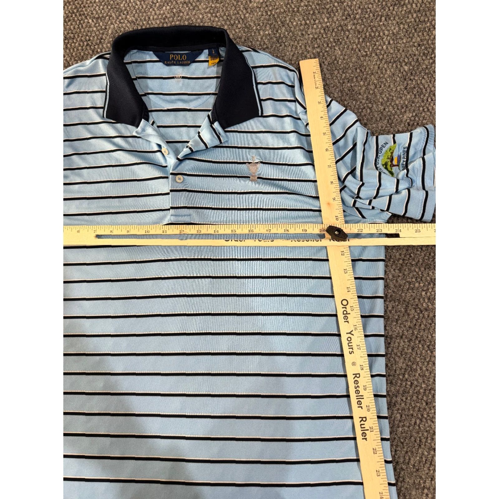 Polo Ralph Lauren Polo Ralph Lauren Polo Shirt Mens L Blue Striped Golf Casual Short Sleeve Embroidered Logo Shirt Size US L / EU 52-54 / 3 - 7 Thumbnail